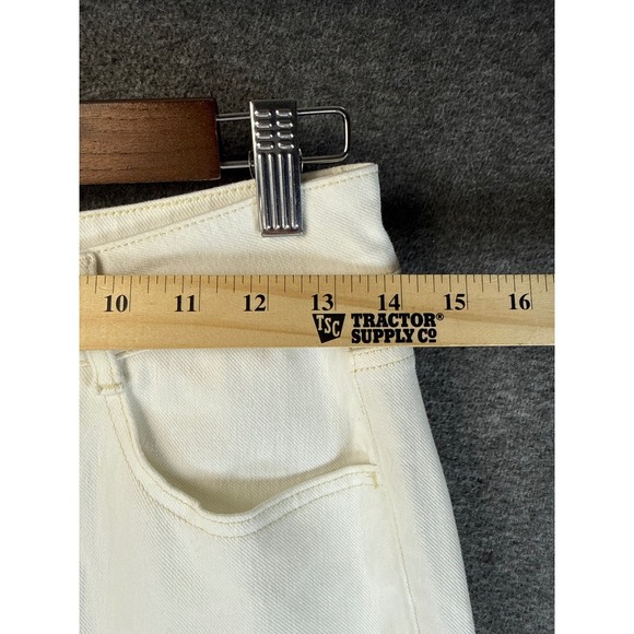 Halara Flex White Wide Leg Cuffed Jeans Size Small High Rise Stretch Denim MLDNO - Picture 6 of 12
